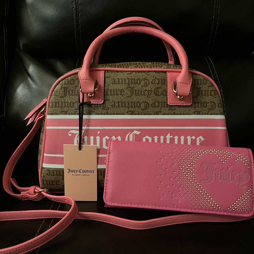 🚨Low Start🚨Juicy Couture Pink and Brown Crossbody Bag